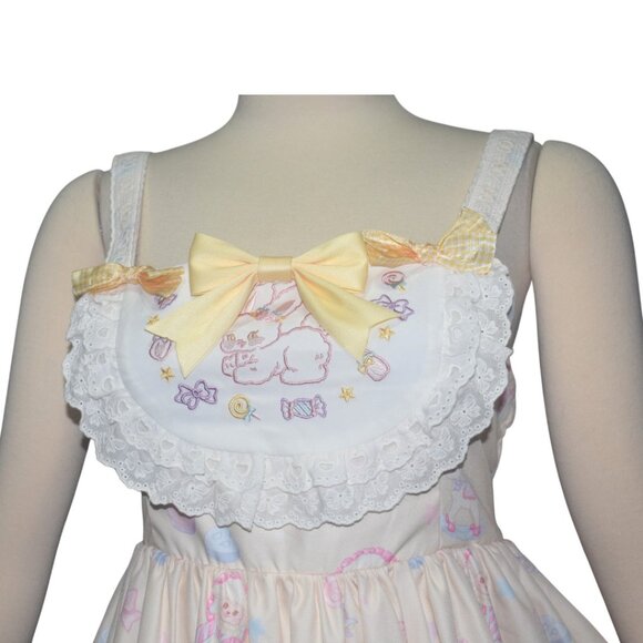 Lolita Dress Dolls Party Animal Toys Teddy Bear Print Bunny Embroidery JSK L - Picture 3 of 9
